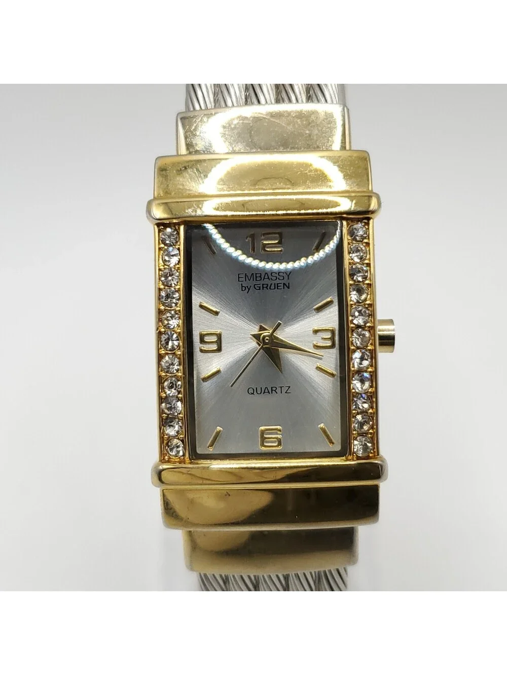 Embassy By Gruen Watch Women New Battery 21mm Two-Tone Silver Tone Dial